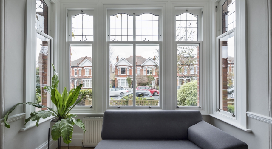 Traditional white timber window