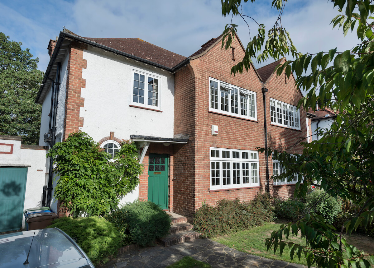 Green Door on residential home
