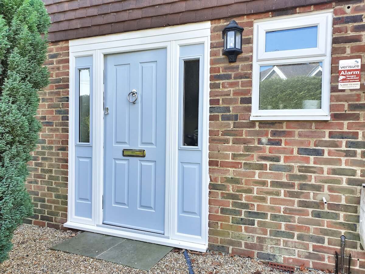 Light blue solidor front door